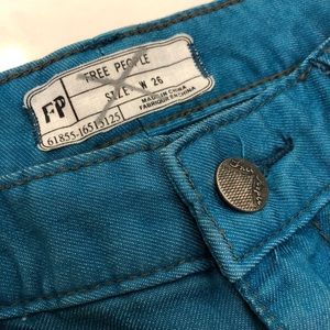 Free People Turquoise Skinny Jeans Size 26